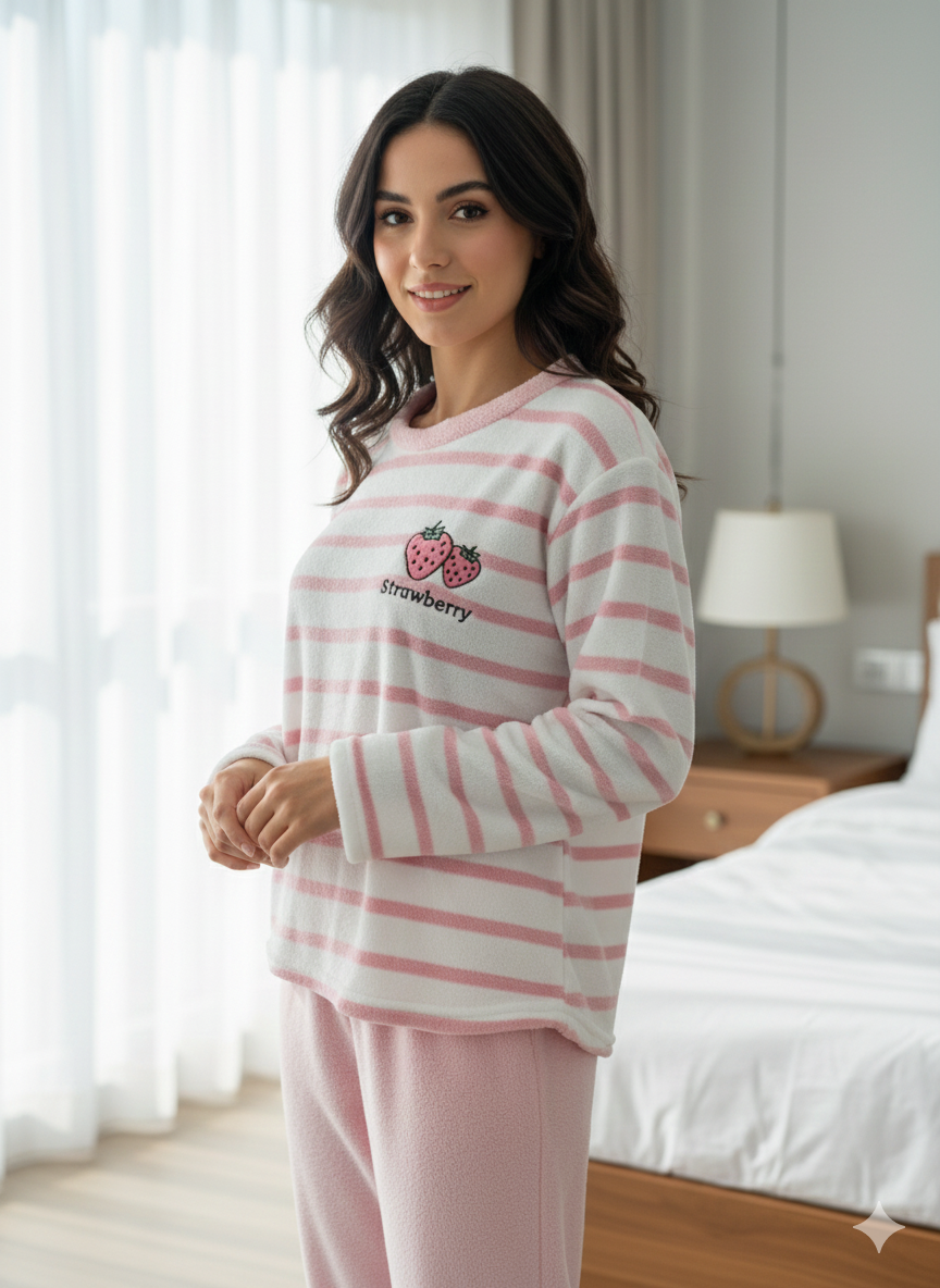 Strawberry Fleece Lounge Set
