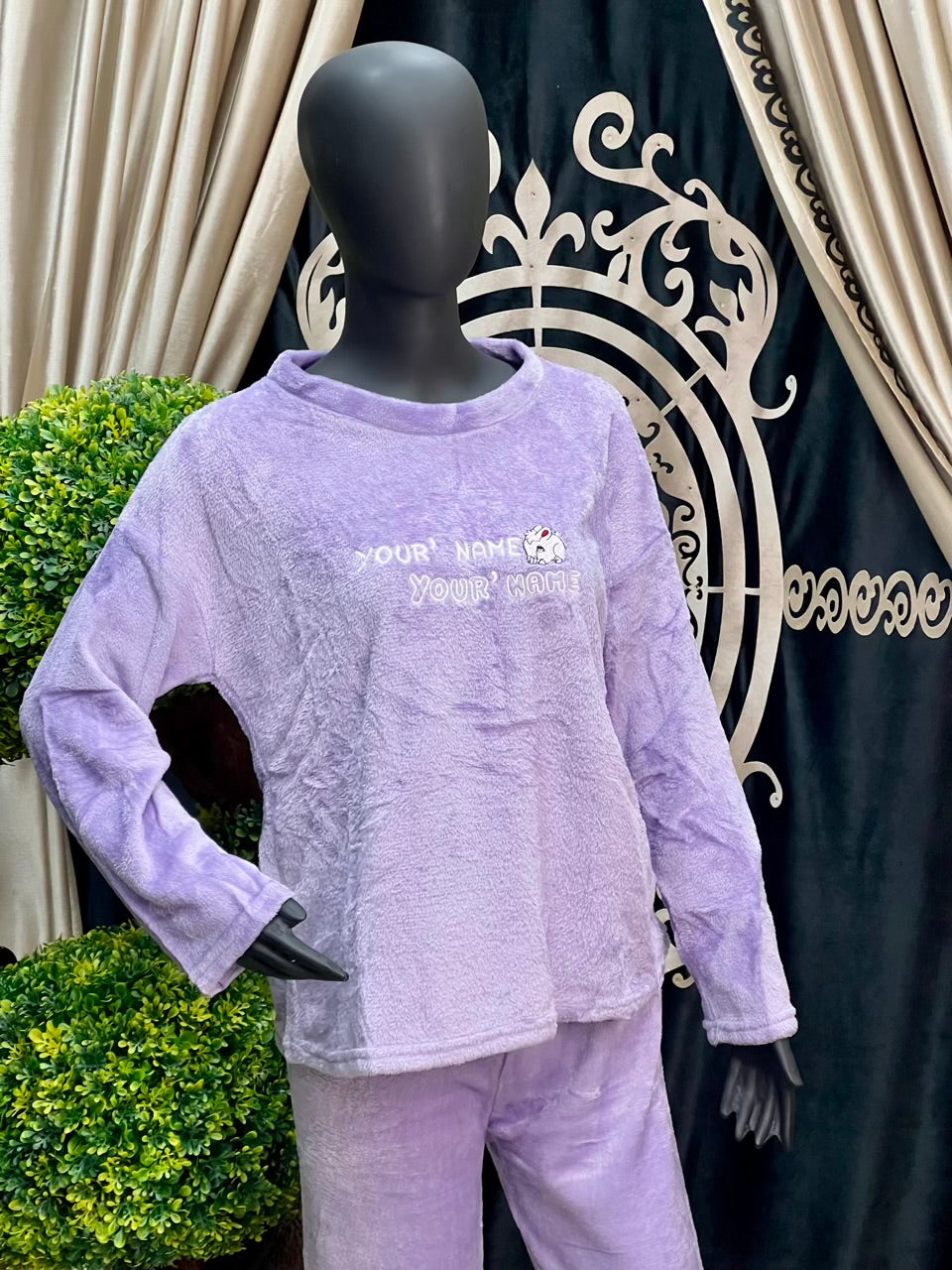 Lavender Fleece Nightwear Set