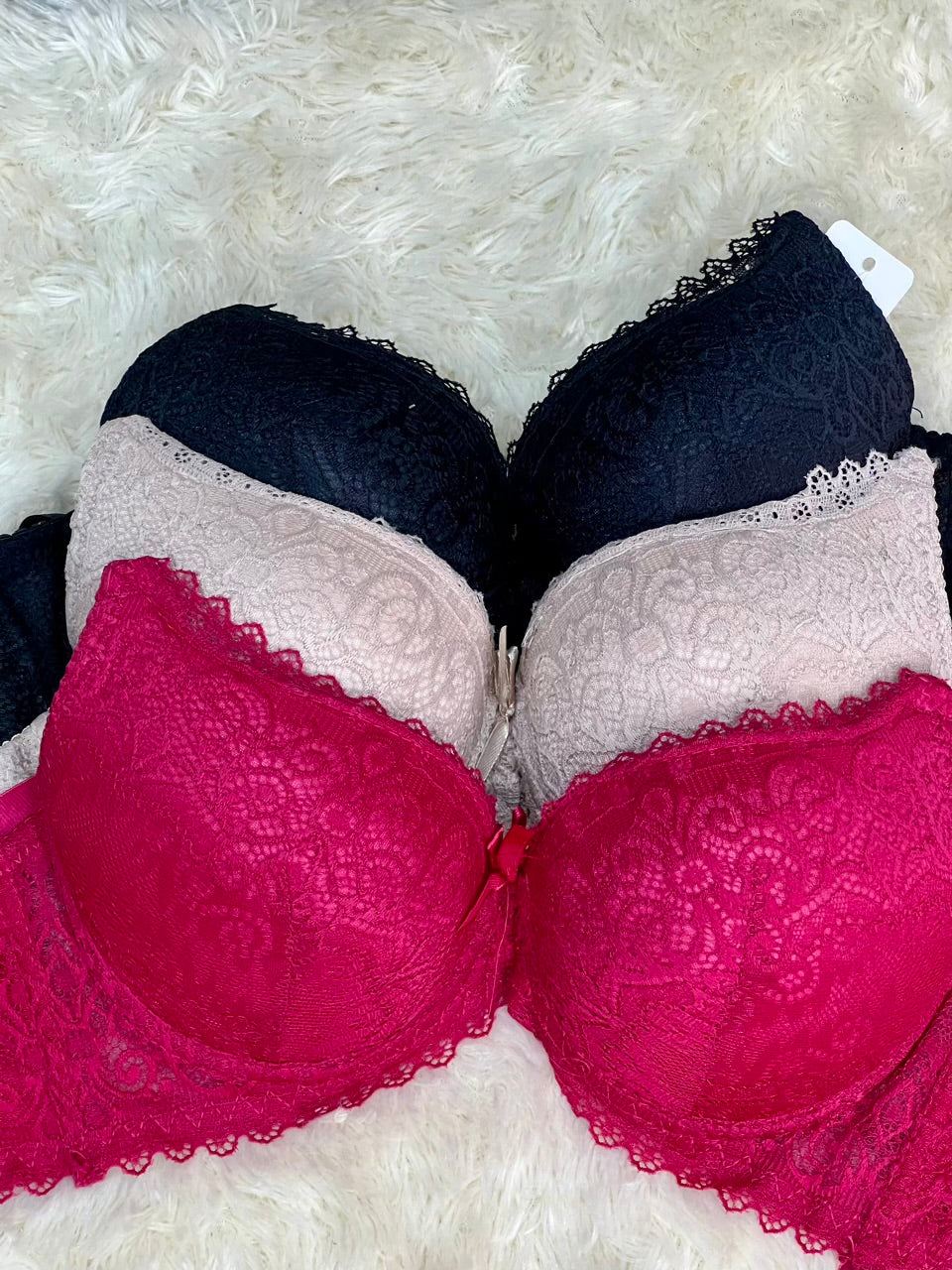 Rosé Charm Double Padded Push up Lace Bra