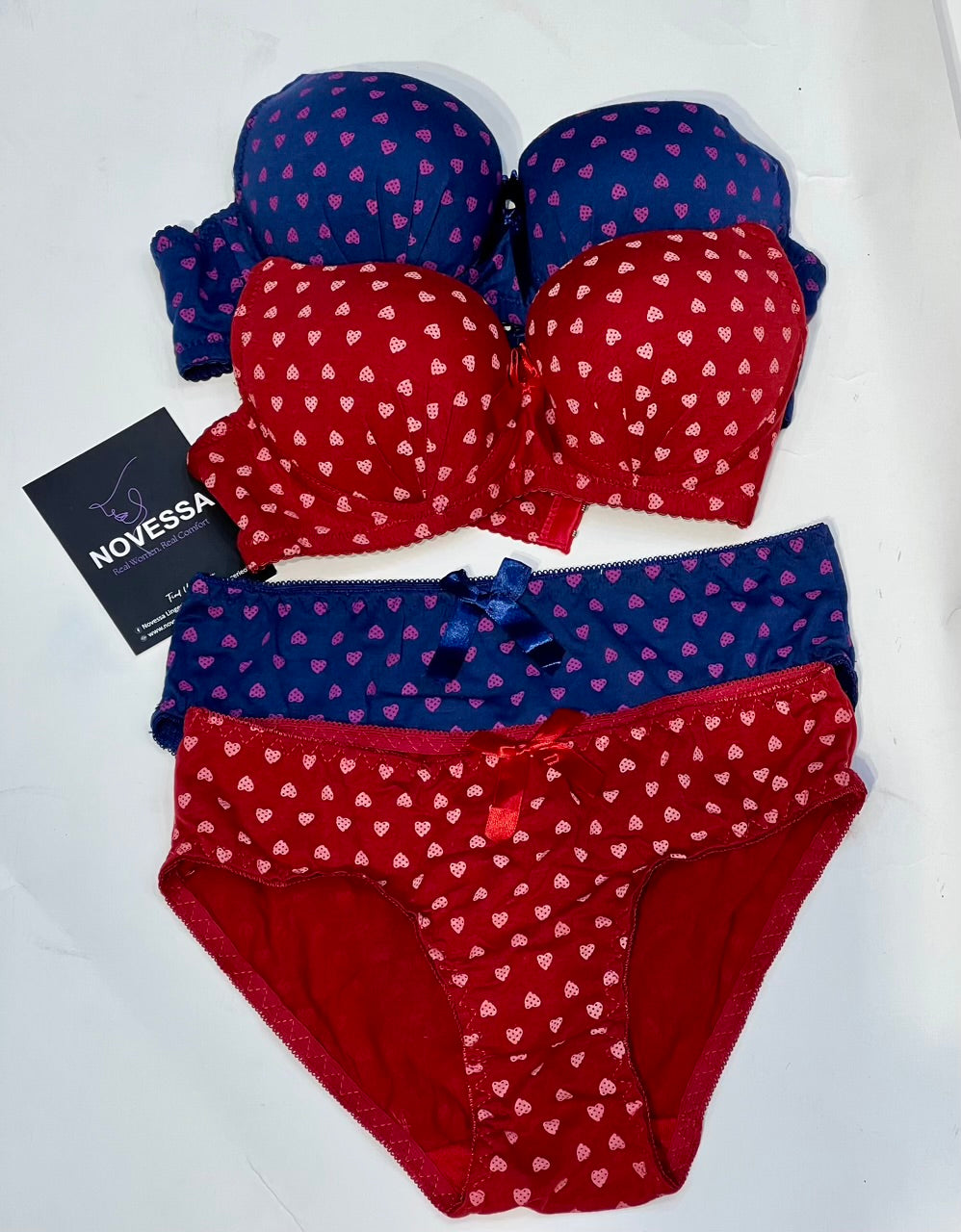 Heart Print Bra & Panty Set