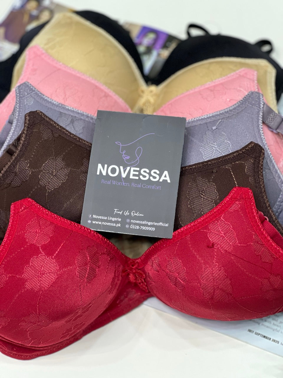 Elegant Floral Comfort Bra – Lightly Padded Everyday Support