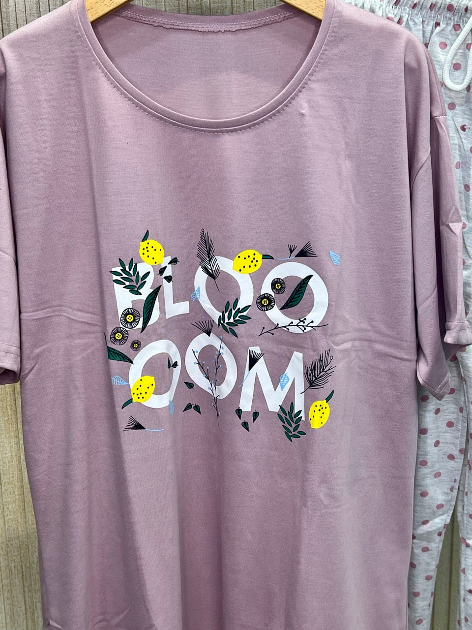 Bloom Maroon Cotton Nightwear Set