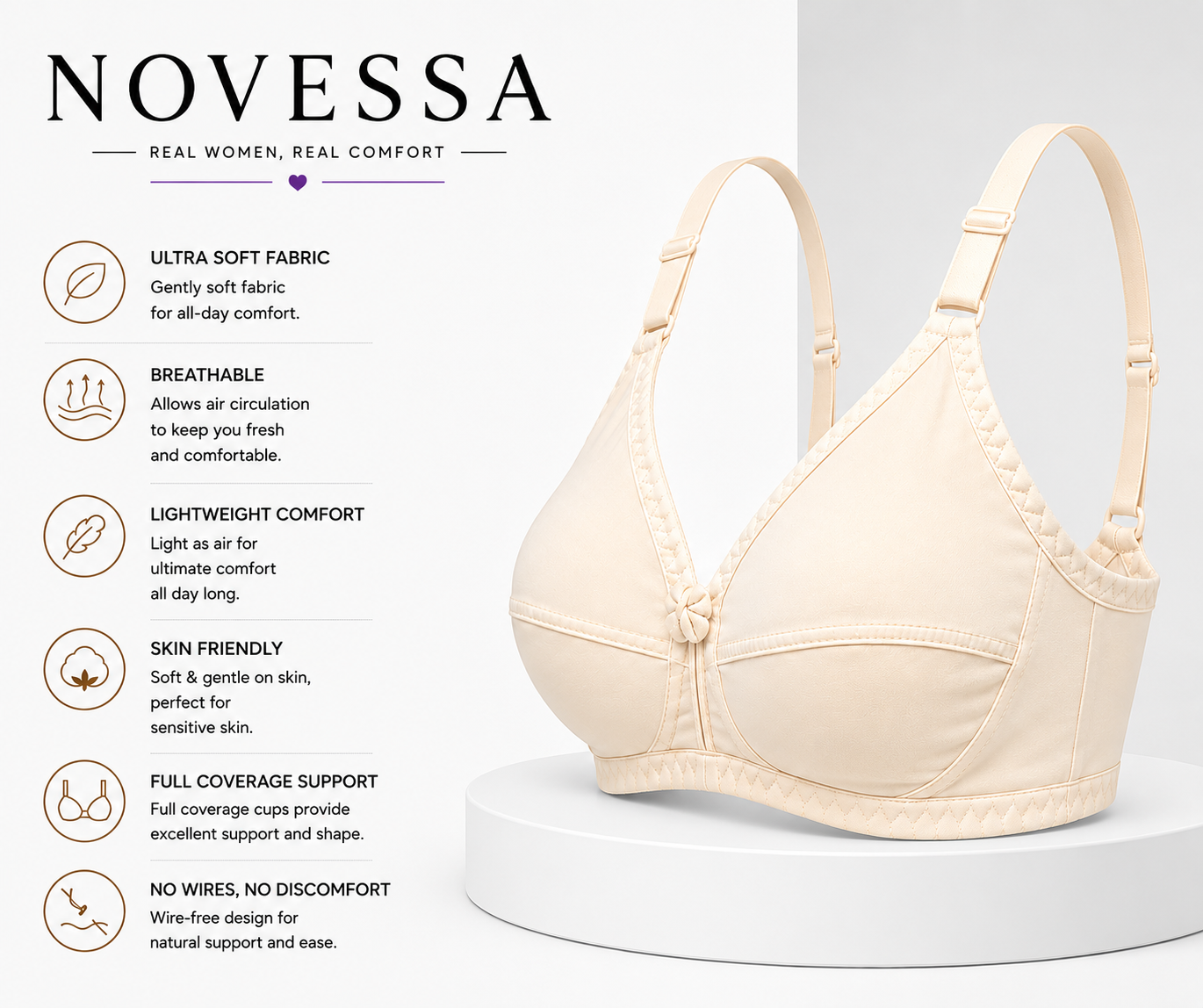 Buttery Soft, Non Padded Full Coverage