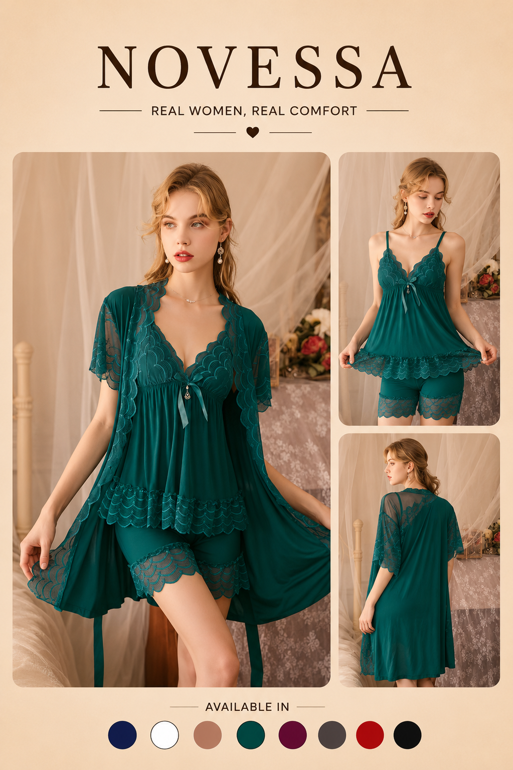 Emerald Lace Dream Nighty Set