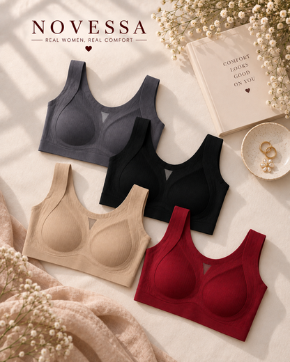 Seamless Ribbed Comfort Support Bra