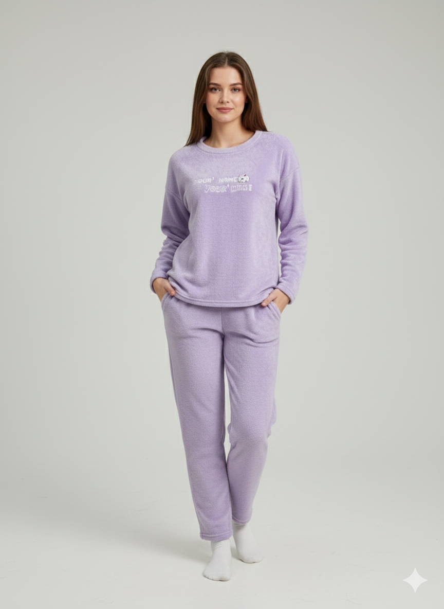 Lavender Fleece Nightwear Set