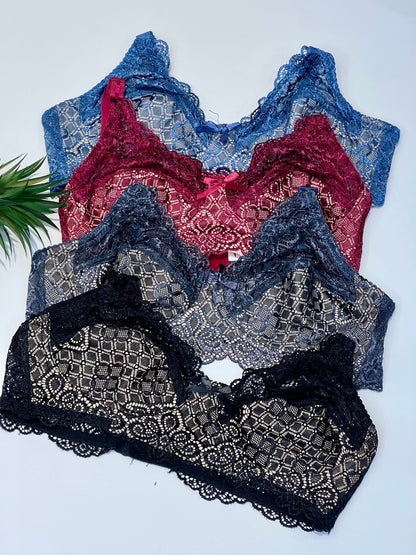 Delicate Lace Cotton Comfort Bra.