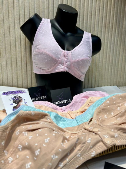 Novessa Front-Button Cotton Comfort Bra