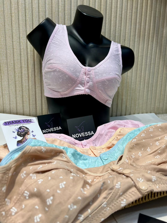 Novessa Front-Button Cotton Comfort Bra