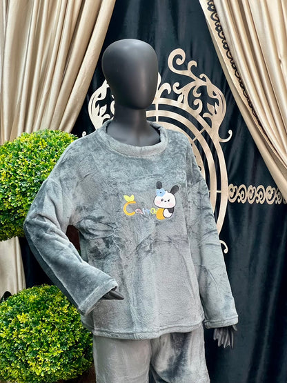 Grey Fleece Lounge Set