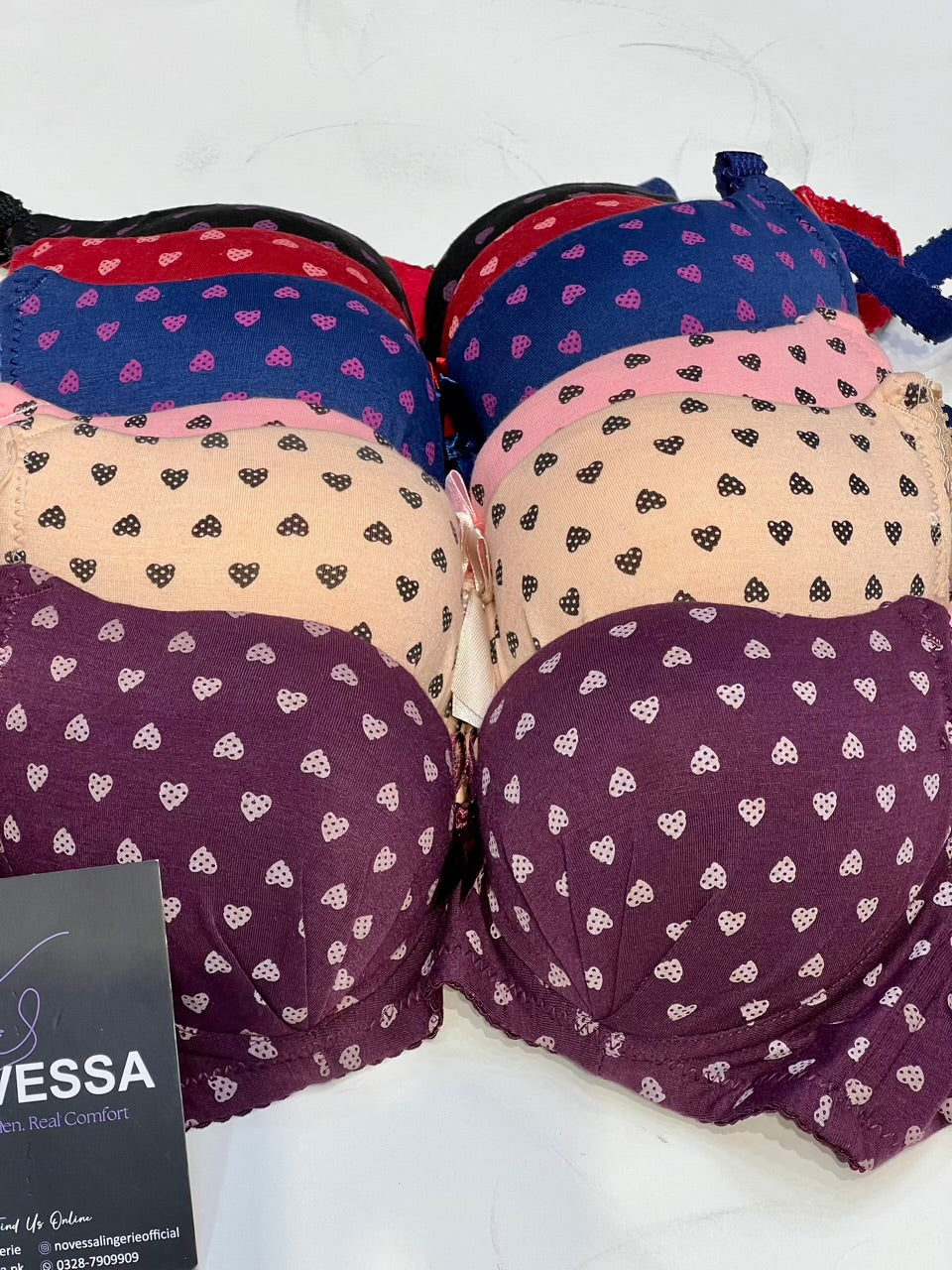 Heart Print Bra & Panty Set
