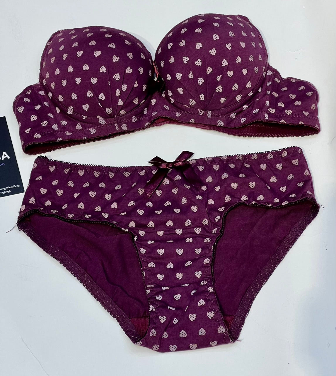 Heart Print Bra & Panty Set