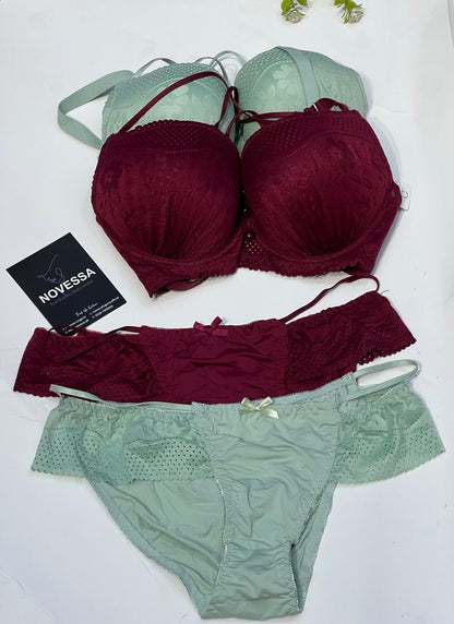 Pearl Lace  Padded Bra & Panty Set – Soft Elegance