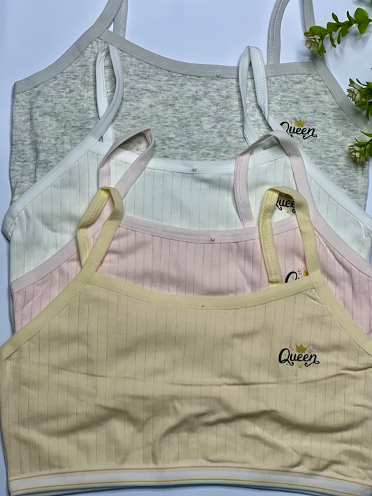 Queen Ribbed Cotton Camisole Bra