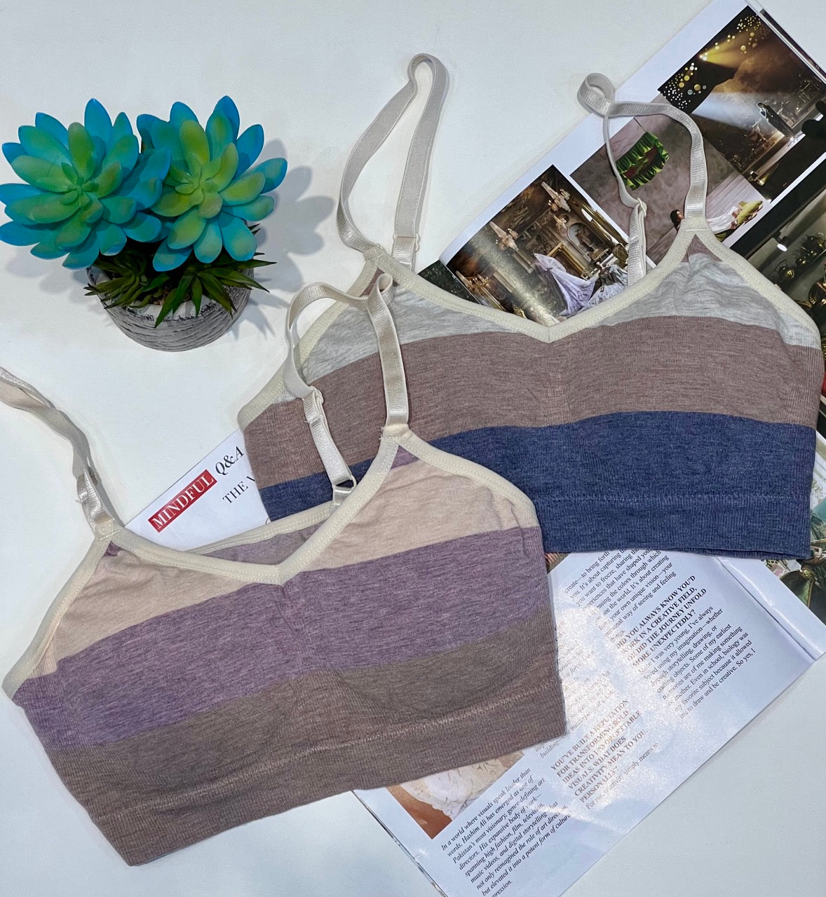 Striped Comfort Seamless Bra