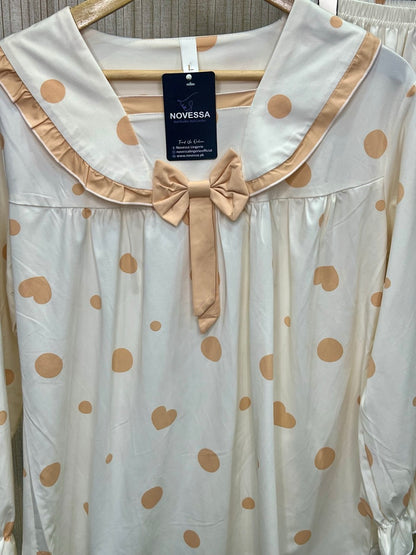 Peach Dots Delight Nightwear Set