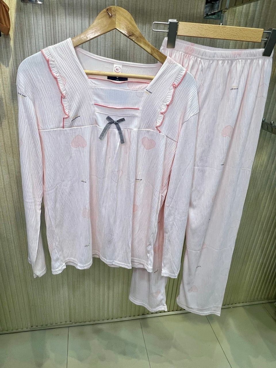 Blush Serenity Nightwear Set – Soft Pink Elegance