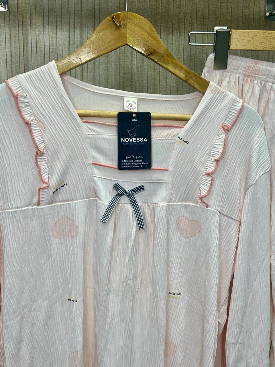 Blush Serenity Nightwear Set – Soft Pink Elegance