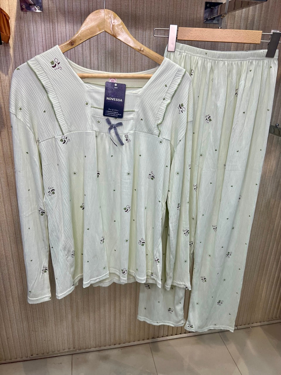 Mint Dream Embroidered Nightwear Set