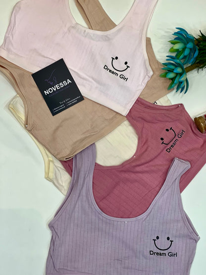 Dream Girl Soft Ribbed Cotton Blouse