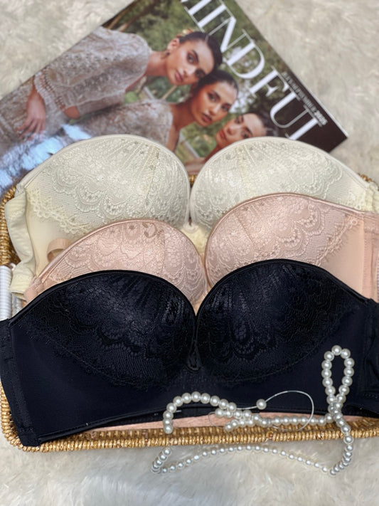 Lace Half-Cup Bra Collection- Nude Elegance