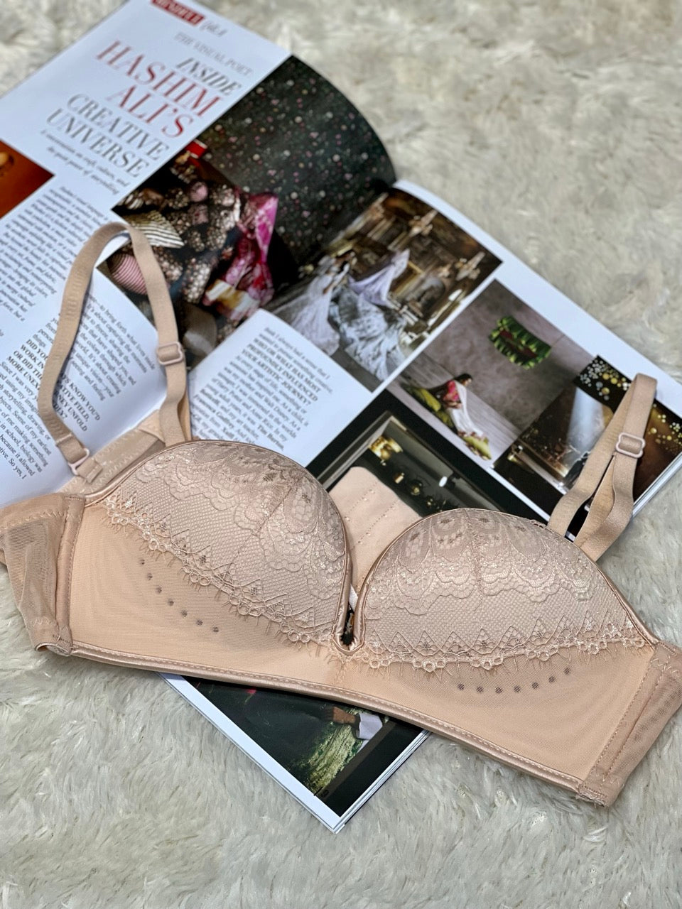 Lace Half-Cup Bra Collection- Nude Elegance