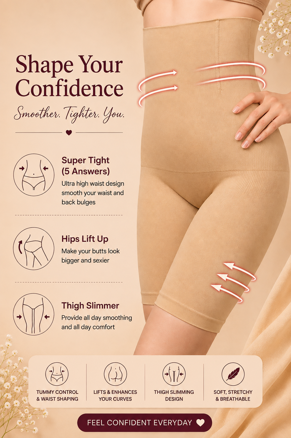 High-Waist Shaping Shorts