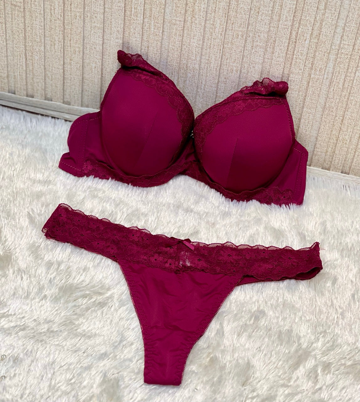 Luxury Lace Bra & Panty Set – Padded Comfort with Elegant Lace Design