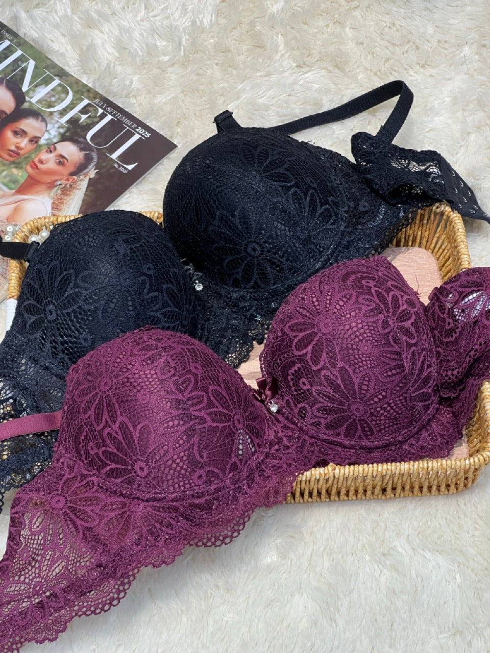 Elegant Comfort Floral Lace Padded Bra