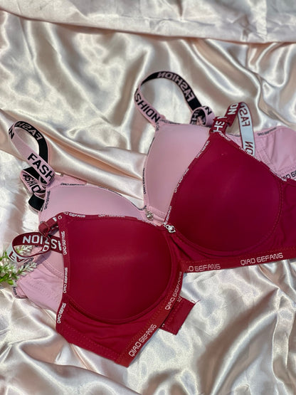 Lightly Padded Fashion Bra with Branded Elastic Straps