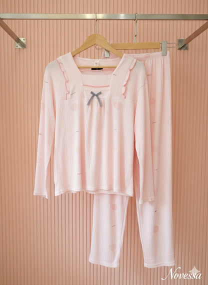 Blush Serenity Nightwear Set – Soft Pink Elegance